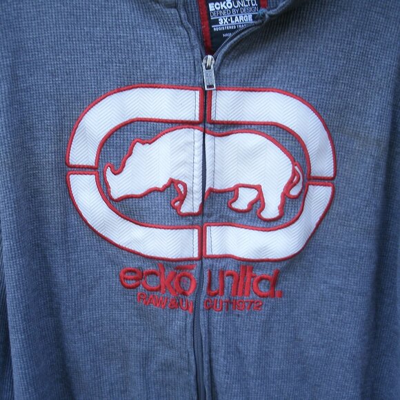 Ecko Unltd Rhino Mens Gray Hoodie Size 3X - Picture 5 of 12